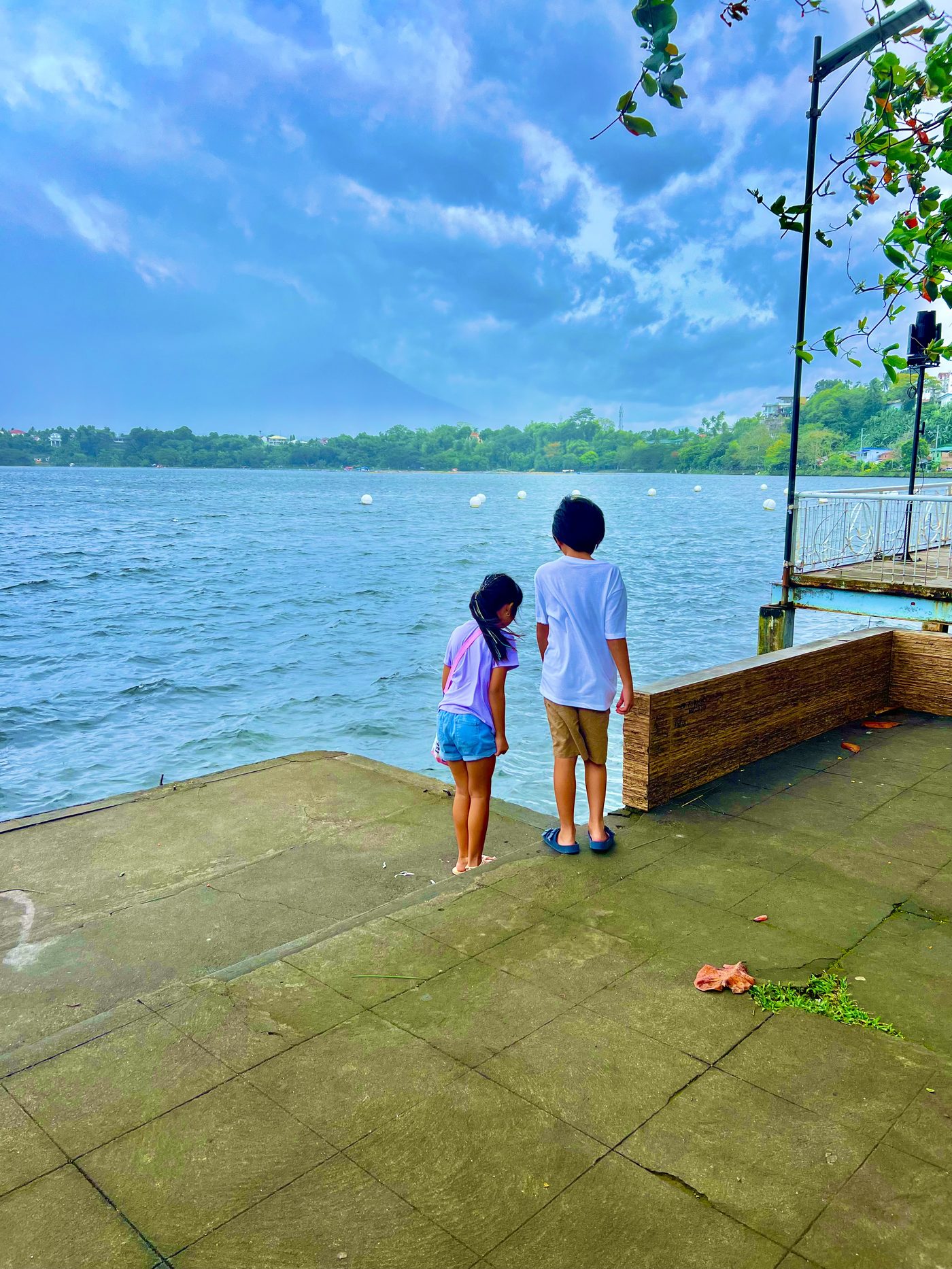 Family at Philippine lake