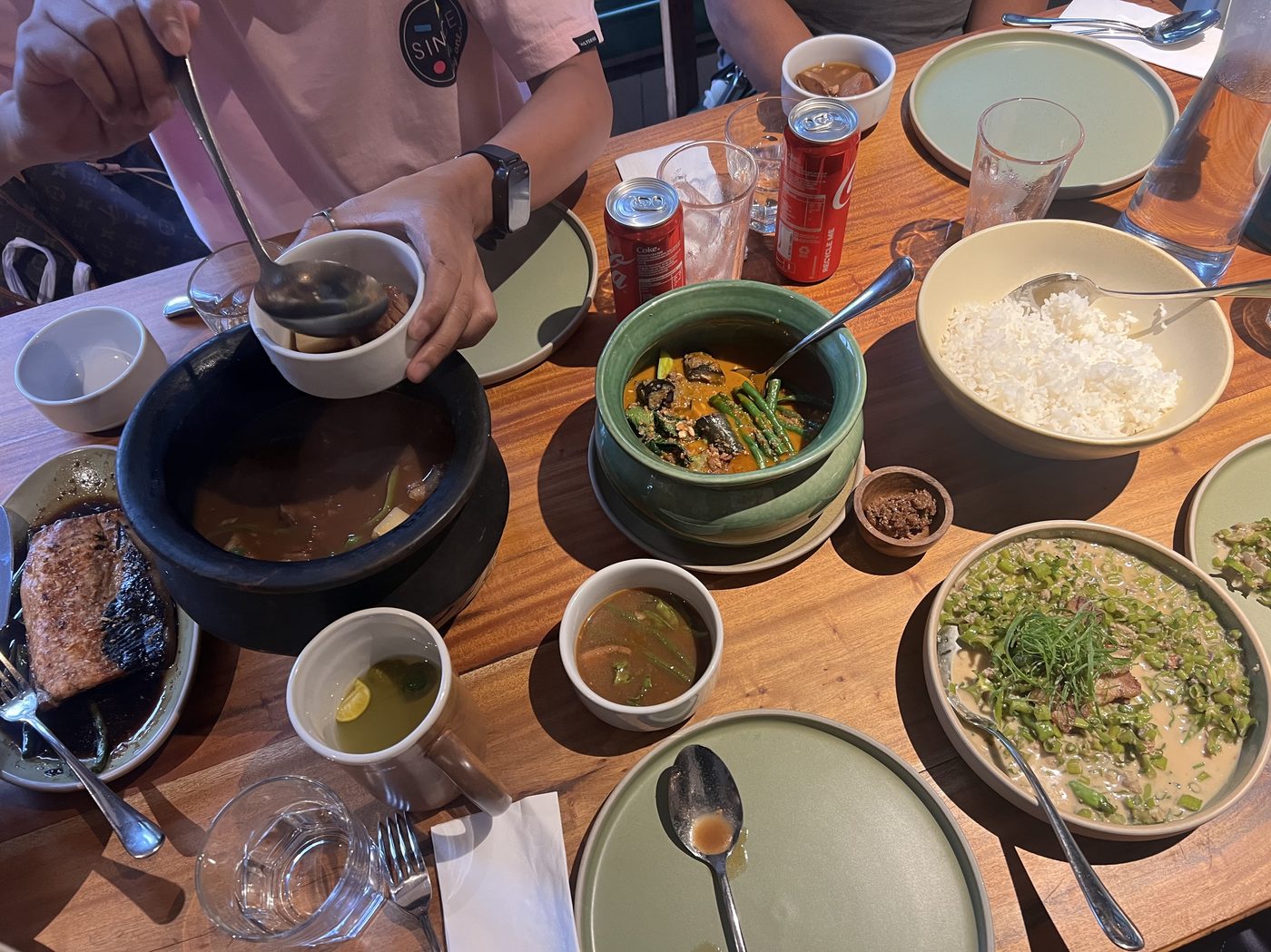 Filipino lunch spread